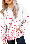 Hoodies for Teen Girls Love Heart Print Valentines Day Tops - Cute