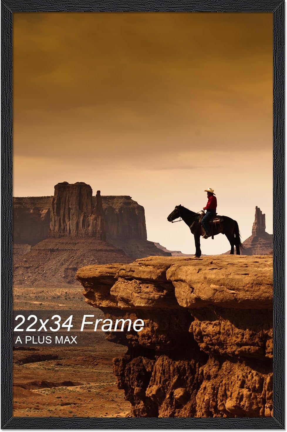 22x34 Picture Frame in Black Engineered Wood for Photos