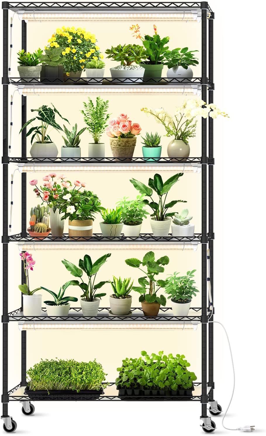 DIY Plant Shelf with Grow Lights for Indoor Gardening Needs