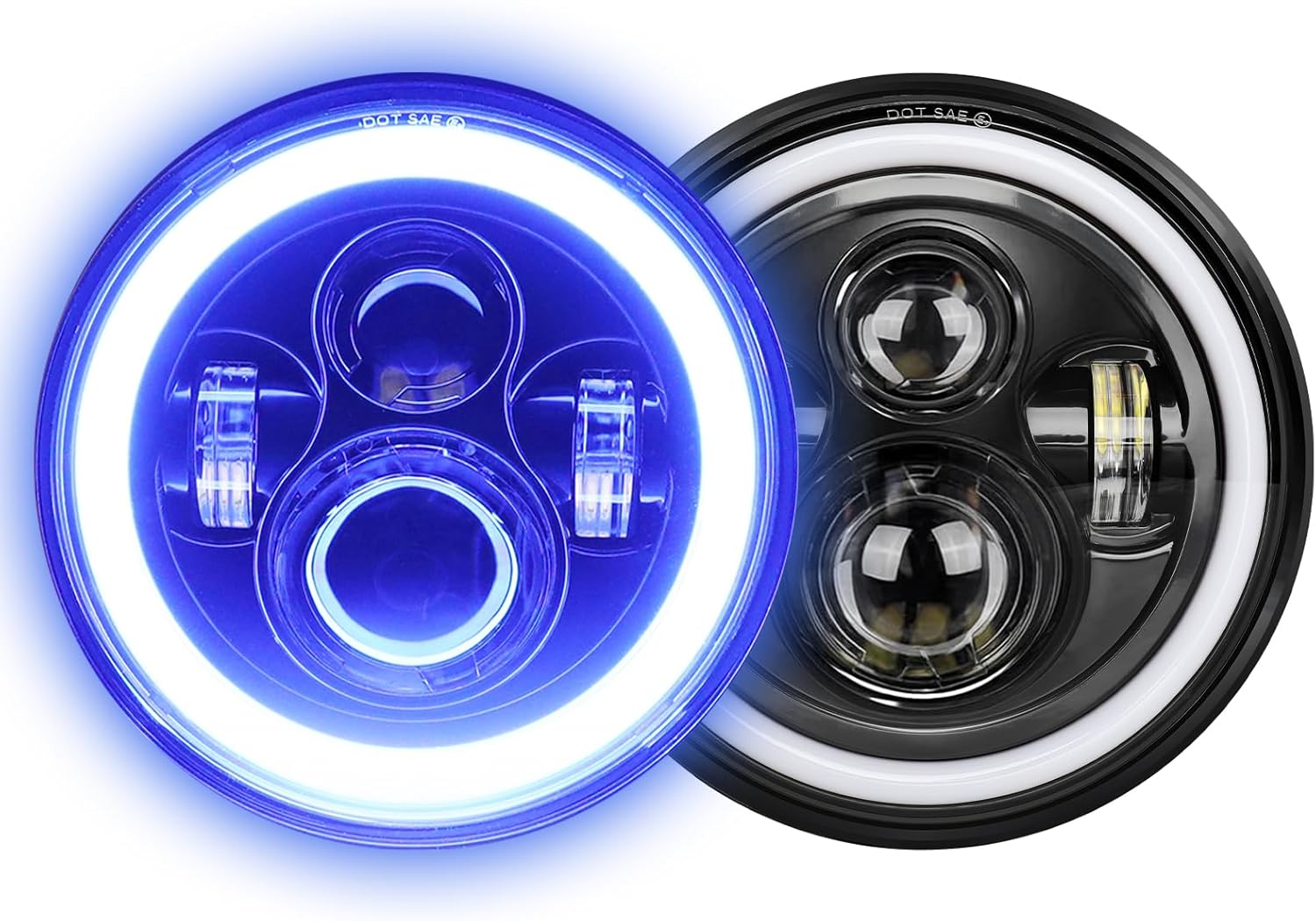 Upgrade Your Jeep with 7 Inch LED Headlight and Blue Halo Ring