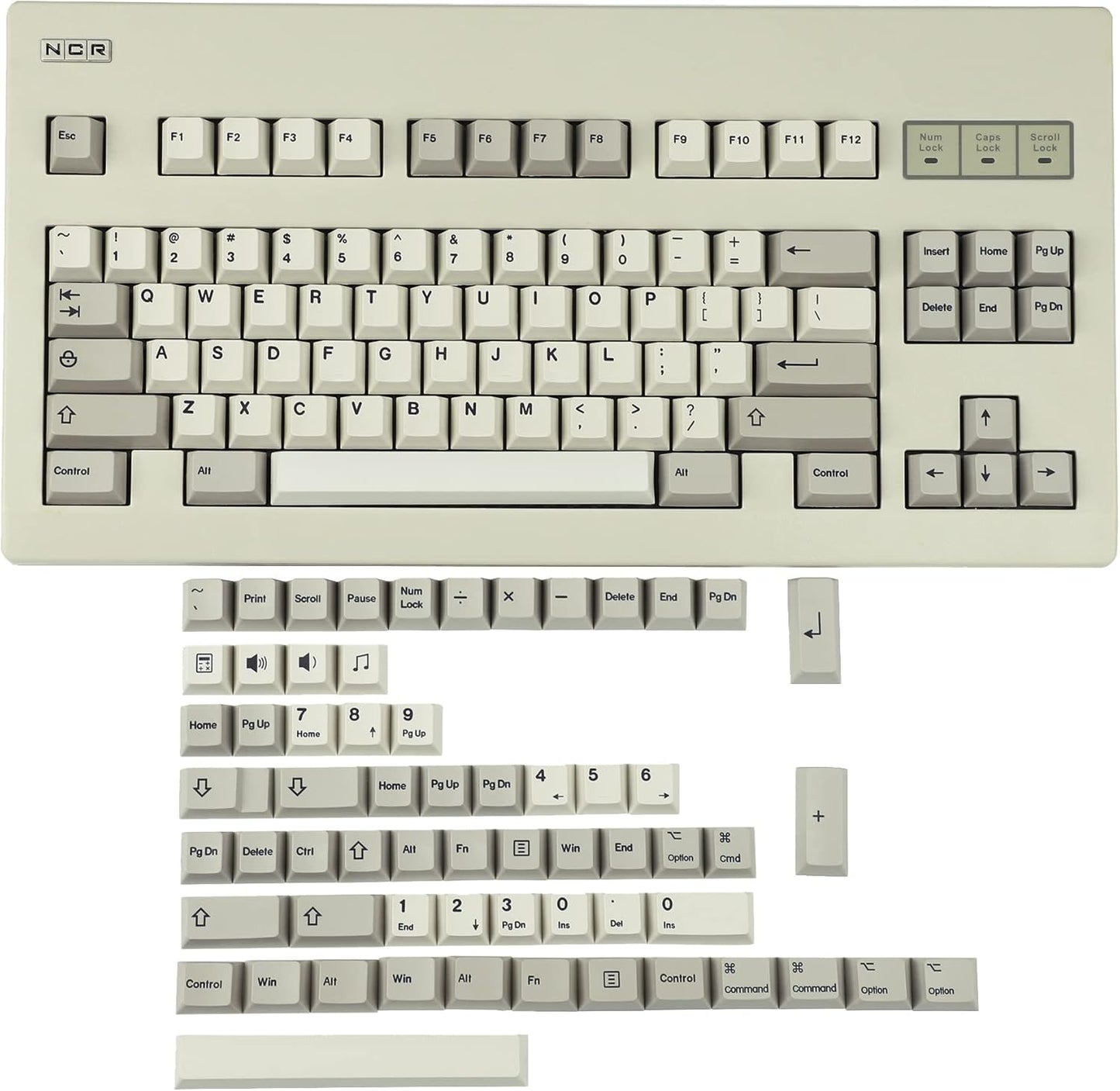 143 Keycaps Cherry Profile Dye Sub Thick PBT Mac Keycap Set