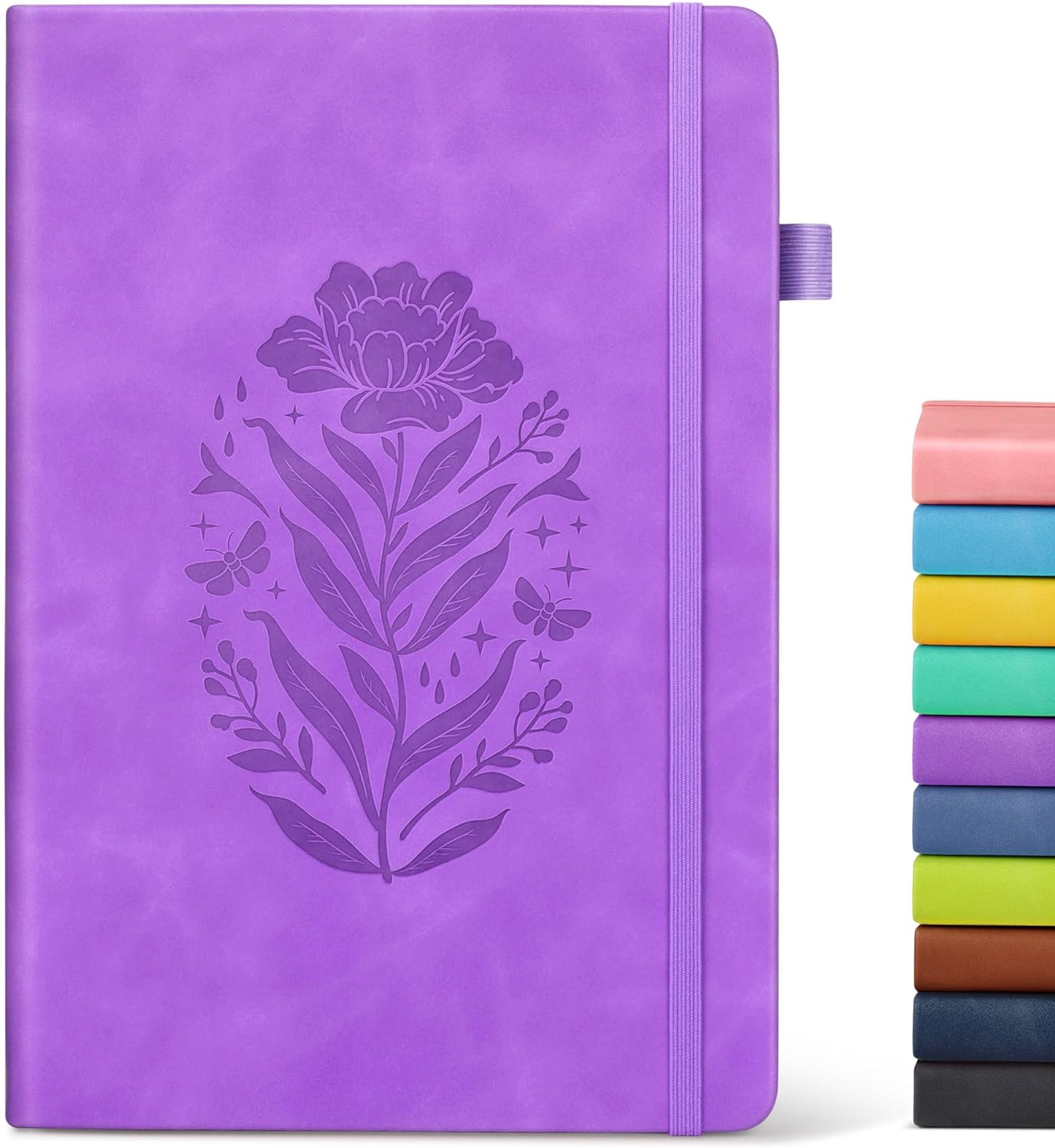 Premium Purple Leather Journal for Women, 200 Pages, College Ruled, A5 Size