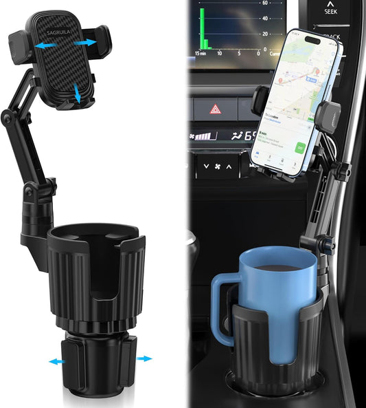 SAGRUILA 2-in-1 Car Phone Holder - Perfect Fit & Rotation!