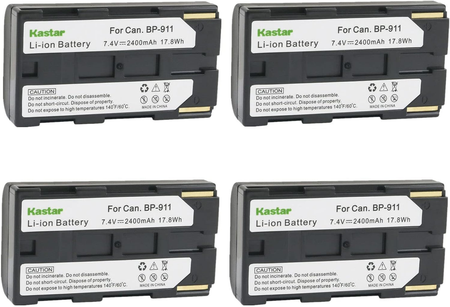 Kastar 4-Pack BP-911 / BP-915 Battery Replacement for Canon Cameras