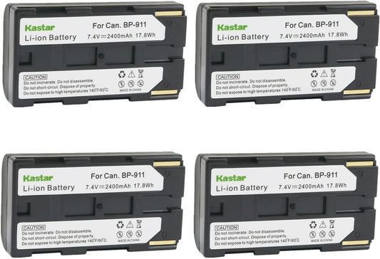 Kastar 4-Pack BP-911 / BP-915 Battery Replacement for Canon Cameras
