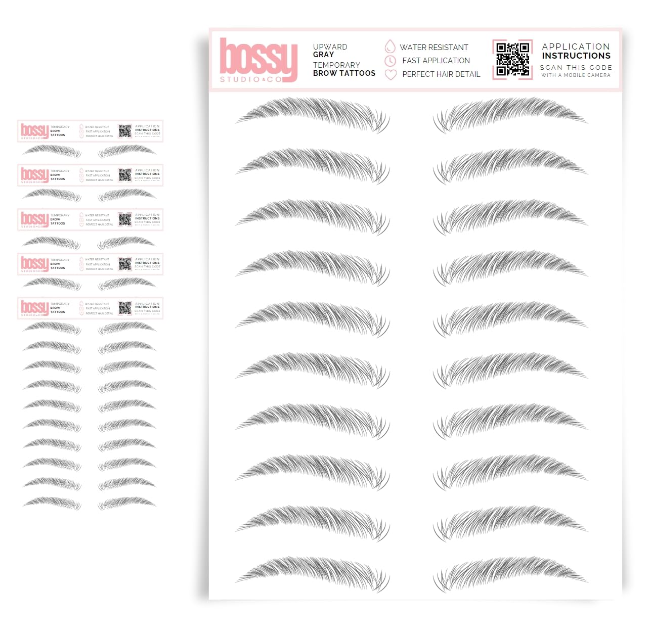 5 Pack Waterproof Eyebrow Tattoos for Natural Hair-Like Brows