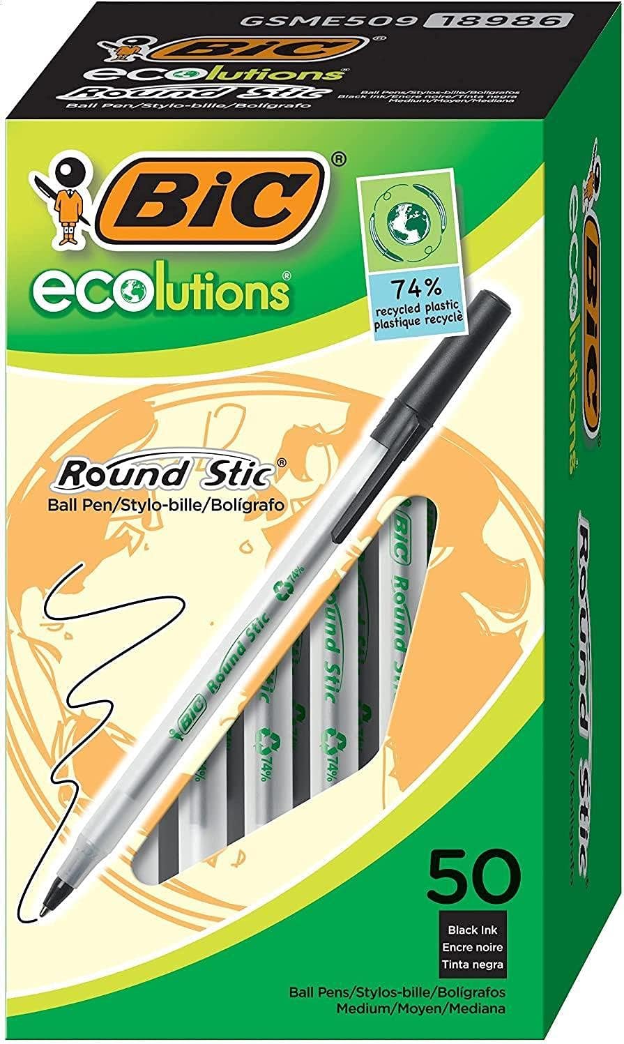 BIC Ecolutions Round Stic Ballpoint Pen for Smooth Writing
