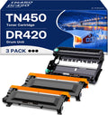 TN450 Toner Cartridge + DR420 Drum Replacement 3-Pack - High Yield