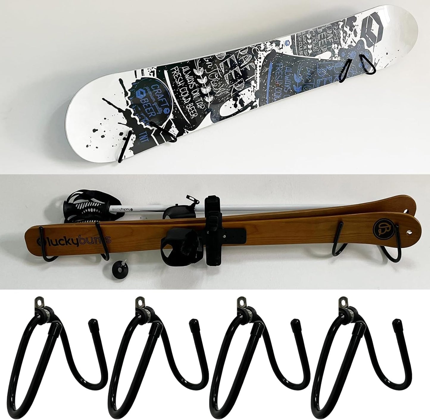 Space-Saving Ski & Snowboard Rack by AUXPhome