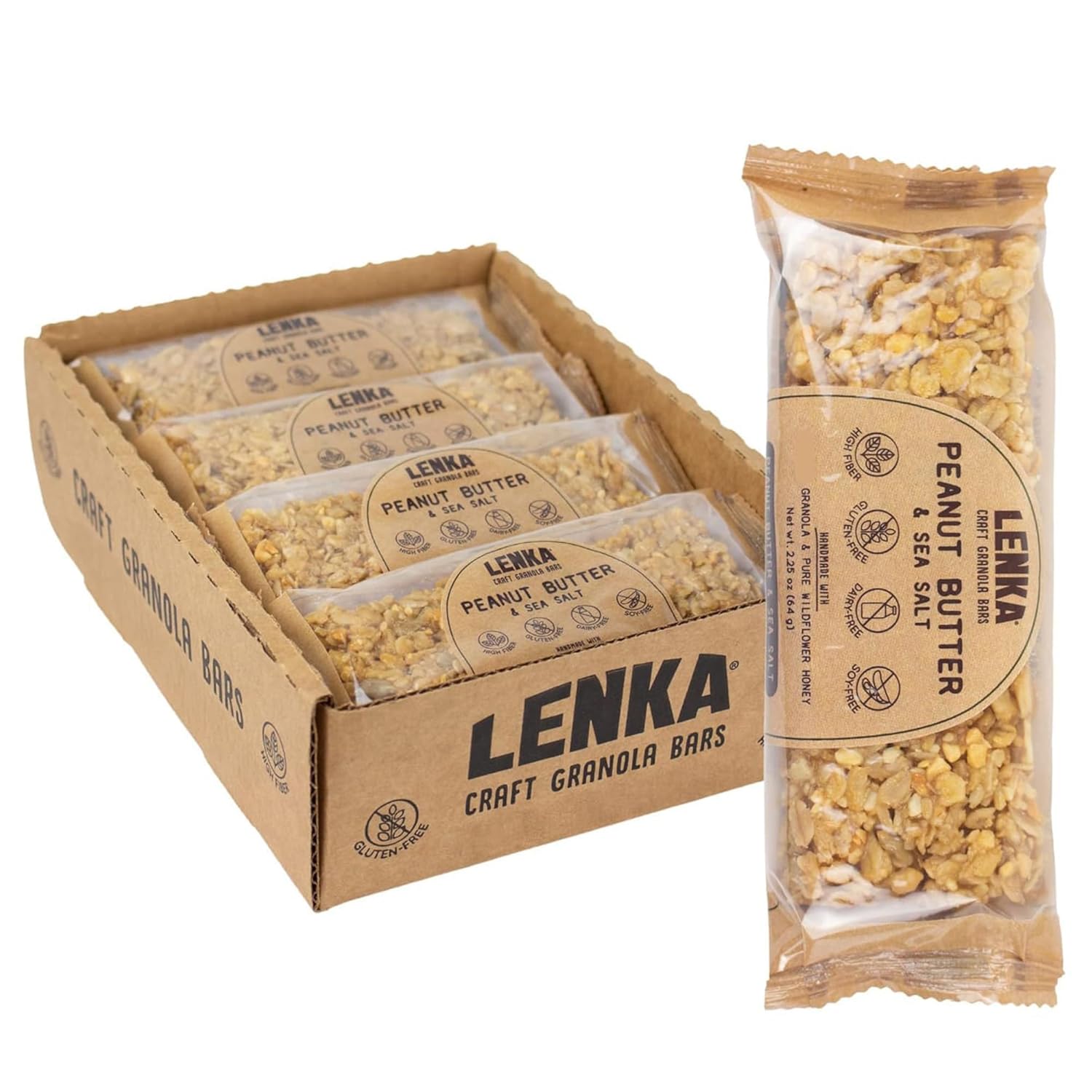 Lenka Peanut Butter & Sea Salt Snack Bars - Gluten Free Treats