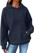 SHEWIN Womens Waffle Hooded Pullover Sweatshirt - Soft, Breathable Fit