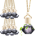 Black Glass Car Hanging Bottles Empty Air Freshener Diffuser Pack
