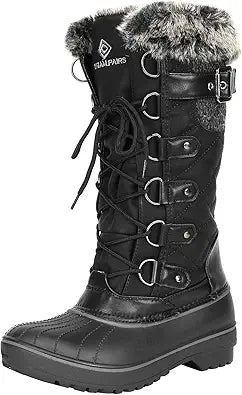 DREAM PAIRS Women's Faux Fur Lined Mid Calf Winter Snow Boots