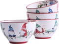 Bico Christmas Gnomes Cereal Bowls Set of 4 - Deep 29 oz Ceramic