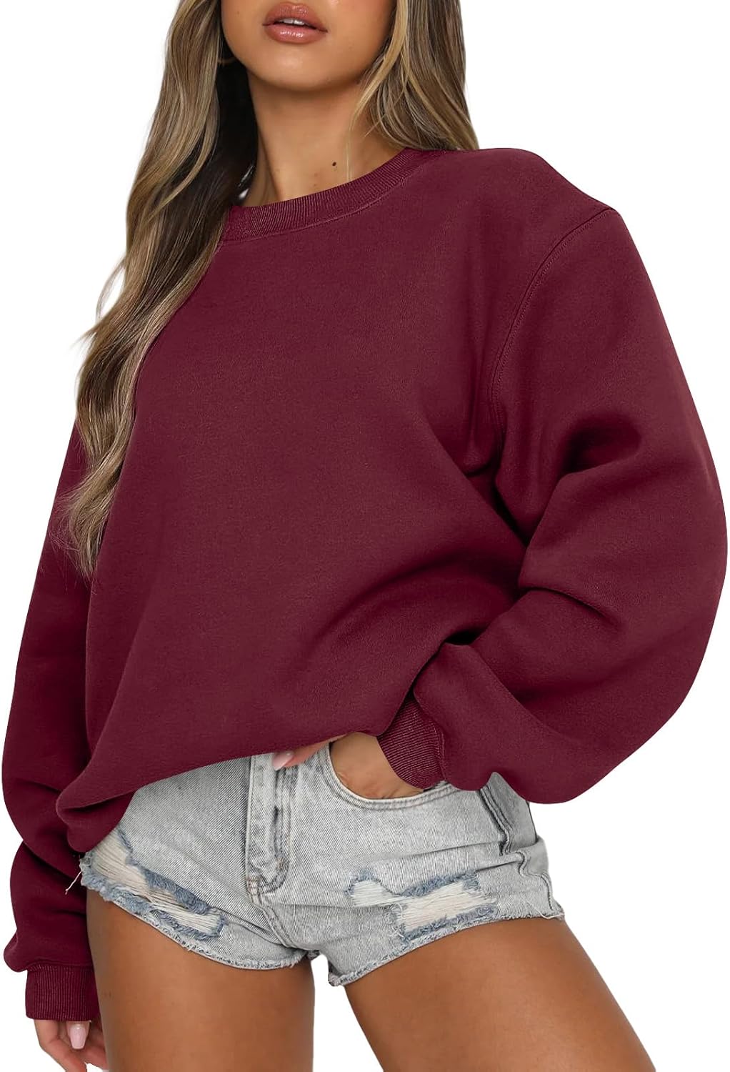 Oversized Crewneck Sweatshirts for Women - Y2K Fleece Style