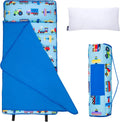 Wildkin 43-inch Kids Nap Mat with Pillow - Soft Microfiber Comfort
