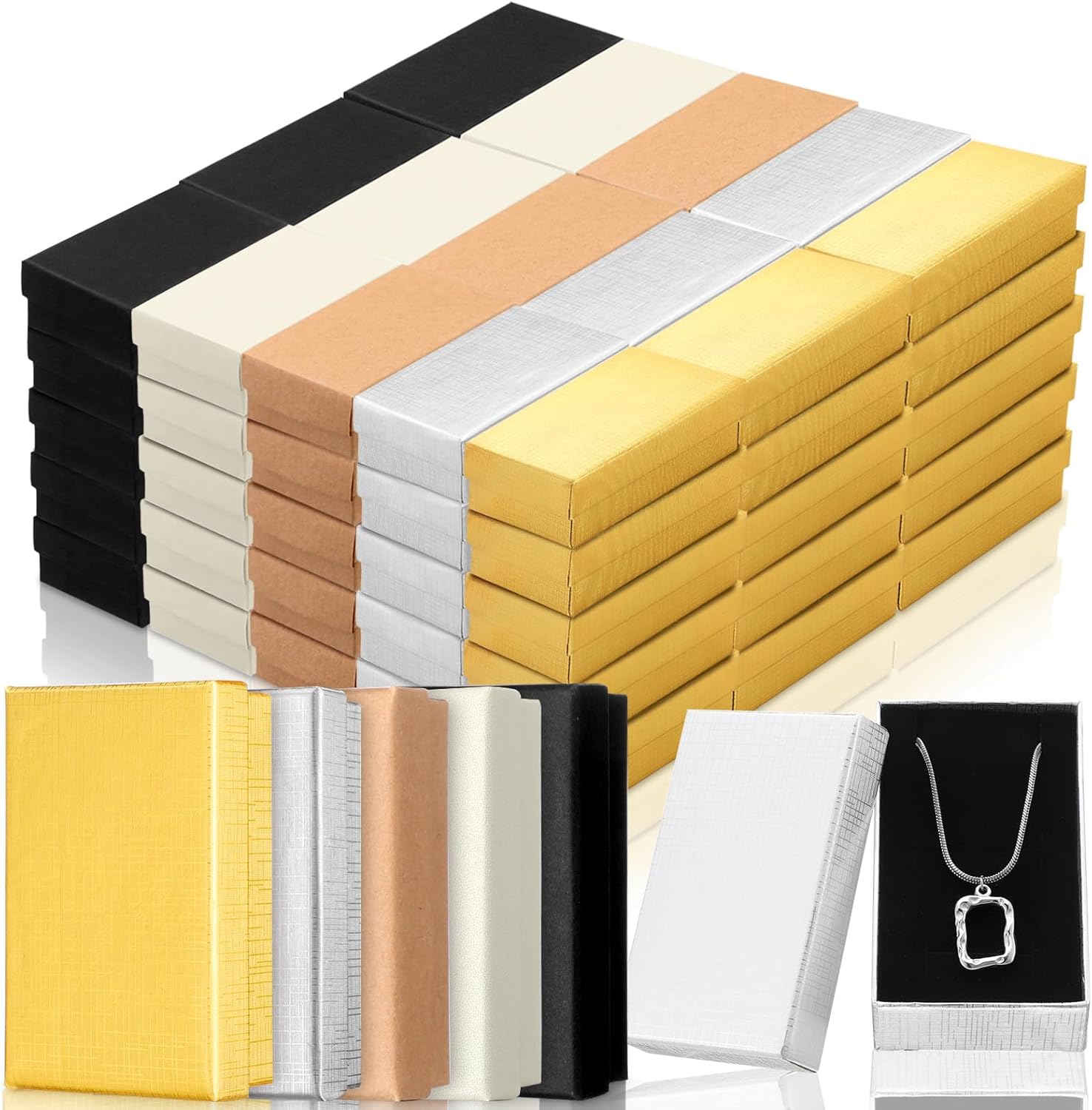 100 Pcs Jewelry Gift Boxes for Necklace Earring Bracelet Storage