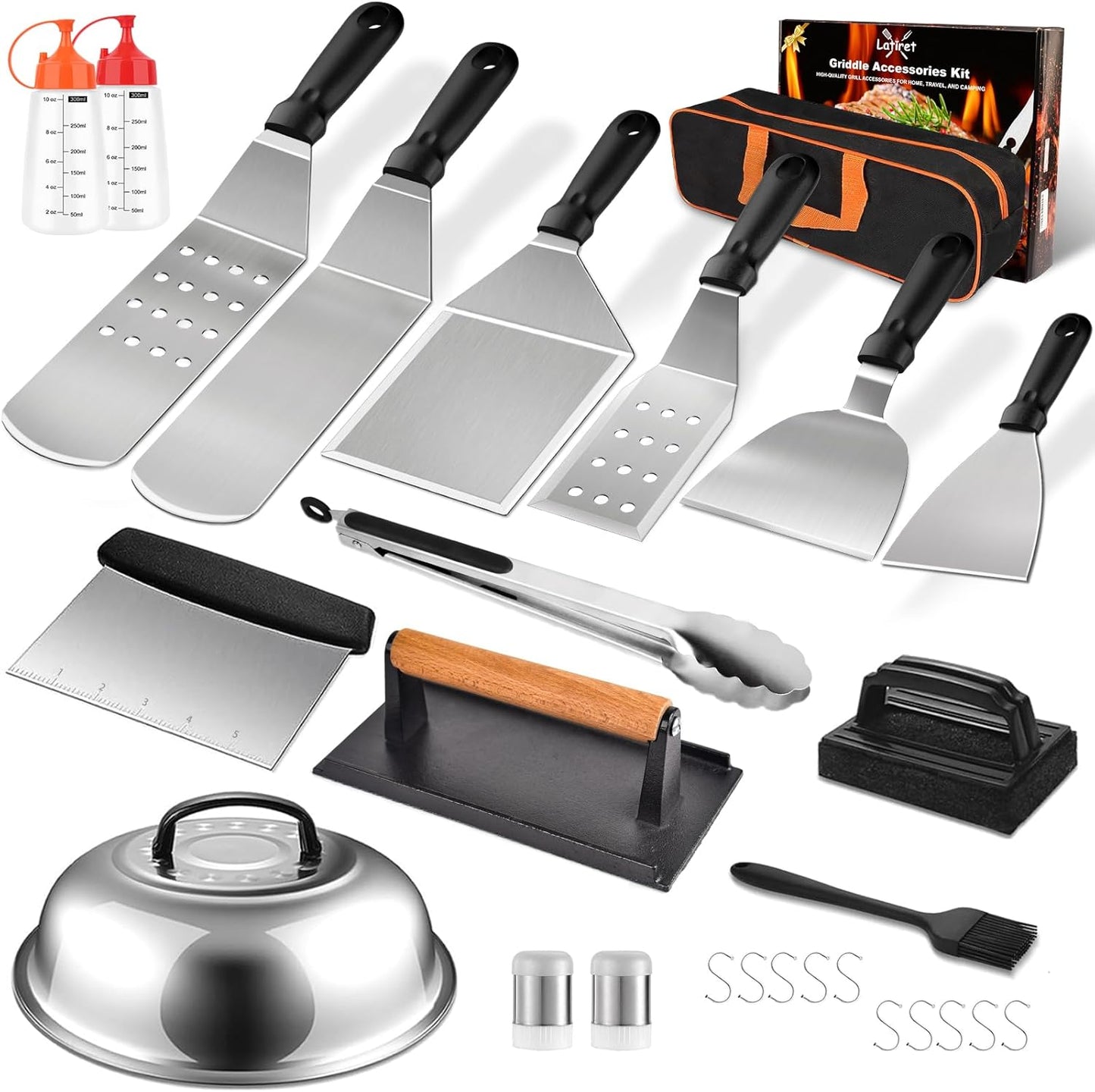 Griddle Accessories Kit by Latiret - 27Pcs BBQ Set