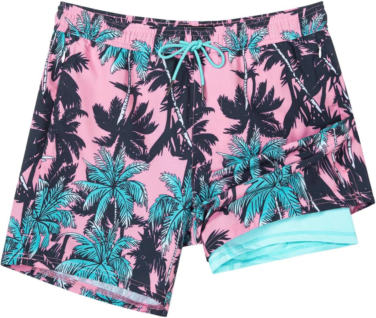 Quick Dry 5 Inch Swim Trunks with Compression Liner for Men