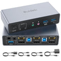 HDMI Displayport KVM Switch 2 Computers 2 Monitors - Dual 4K@60Hz