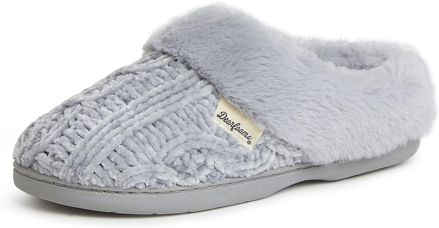 Fuzzy Memory Foam Claire Clogs for Women - Cozy Comfort Slippers