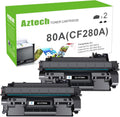 Aztech Compatible Toner Cartridge Replacement for HP 80A - 2-Pack