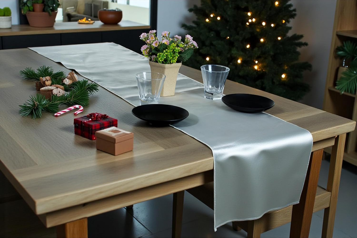 MDS Christmas Satin Table Runners - Luxurious 12 x 108 in Decor