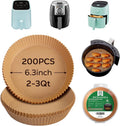 Mini Air Fryer Liners for 2qt Air Fryer - 200 Pcs Non-Stick Pads