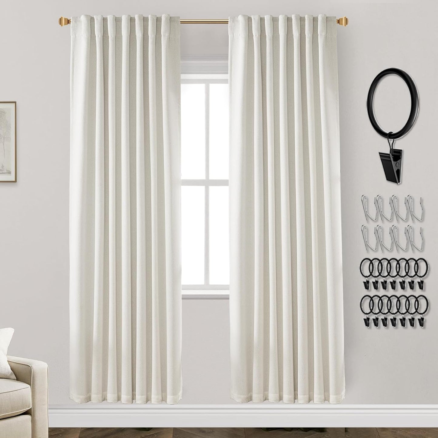 PANELSBURG Closet Curtain Set for Stylish Open Closet Doors