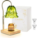Candle Warmer Lamp with Timer - Green Flower Wax Warmer with Dimmer