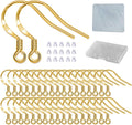 Gold Fishhook Earring Hooks 120 PCS 18K Gold Hypoallergenic - DIY Set