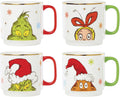 Lenox Merry Grinchmas Stackable Mugs Service for 4 - Festive Porcelain