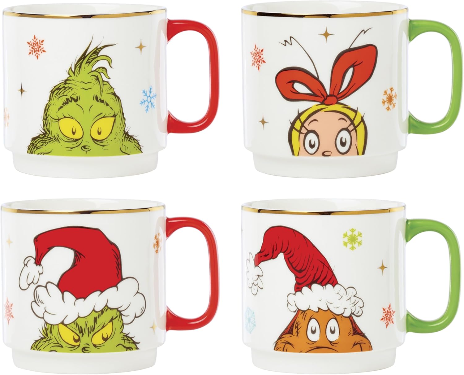 Lenox Merry Grinchmas Stackable Mugs Set for Holiday Cheer
