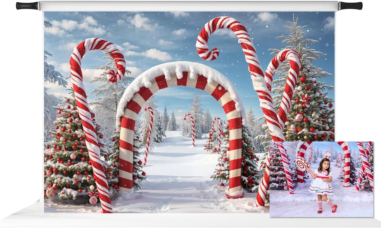 Kate Christmas Candy Arch Backdrops for Holiday Photo Fun