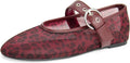 Leopard Flats for Women Mesh Ballet Mary Jane Flats (Style SR93)