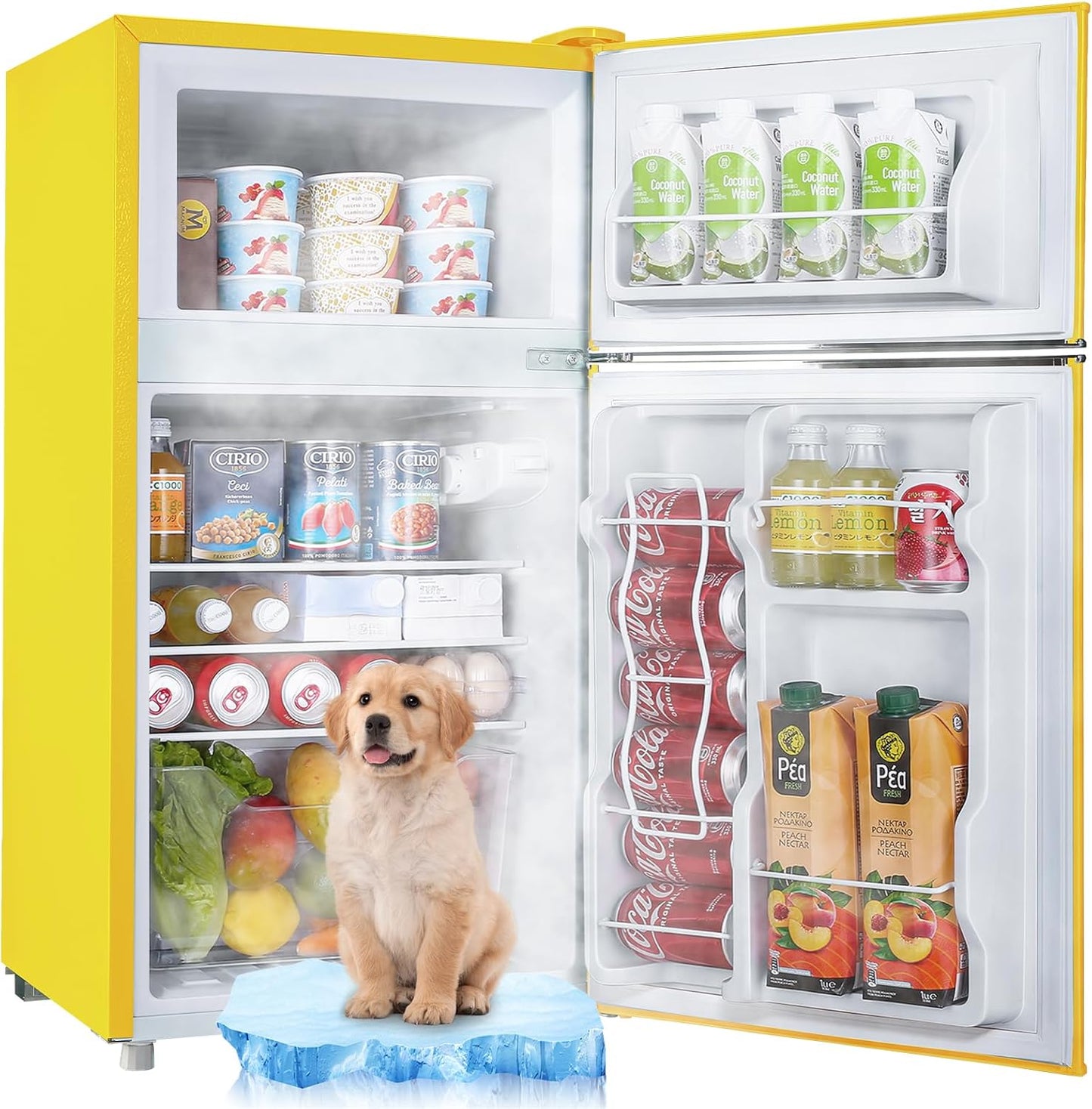 WANAI 3.5 Cu.Ft Retro Refrigerator Mini Fridge for Home Use