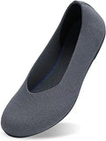 Women's Ballet Flat Knit Shoes Round Toe Flats - Comfortable Slip-On