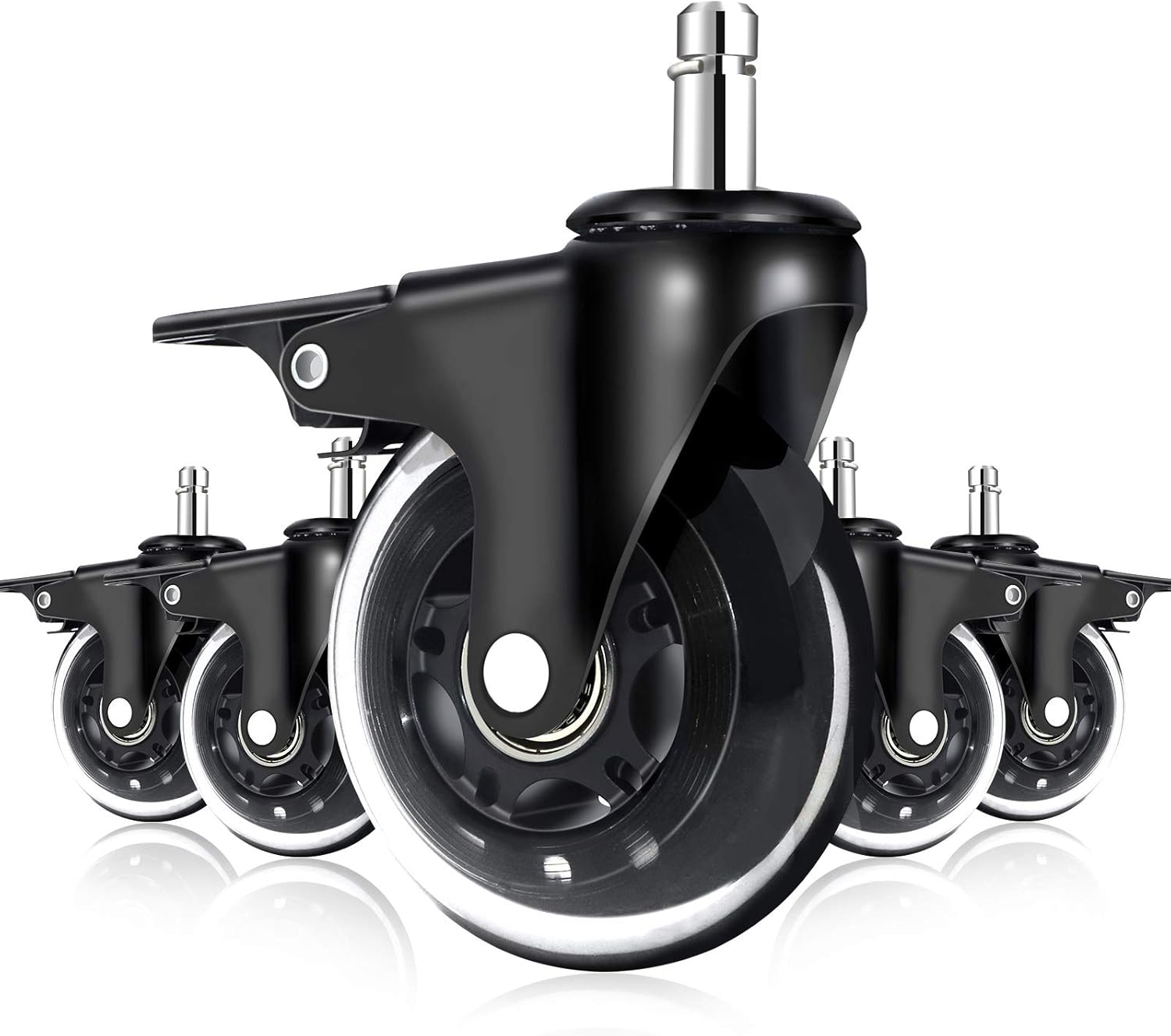 Premium Soft Rubber Caster Wheels - Quiet & Heavy Duty