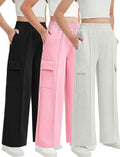 Girls Wide Leg Sweatpants for Teens - Comfortable Casual Cargo Style