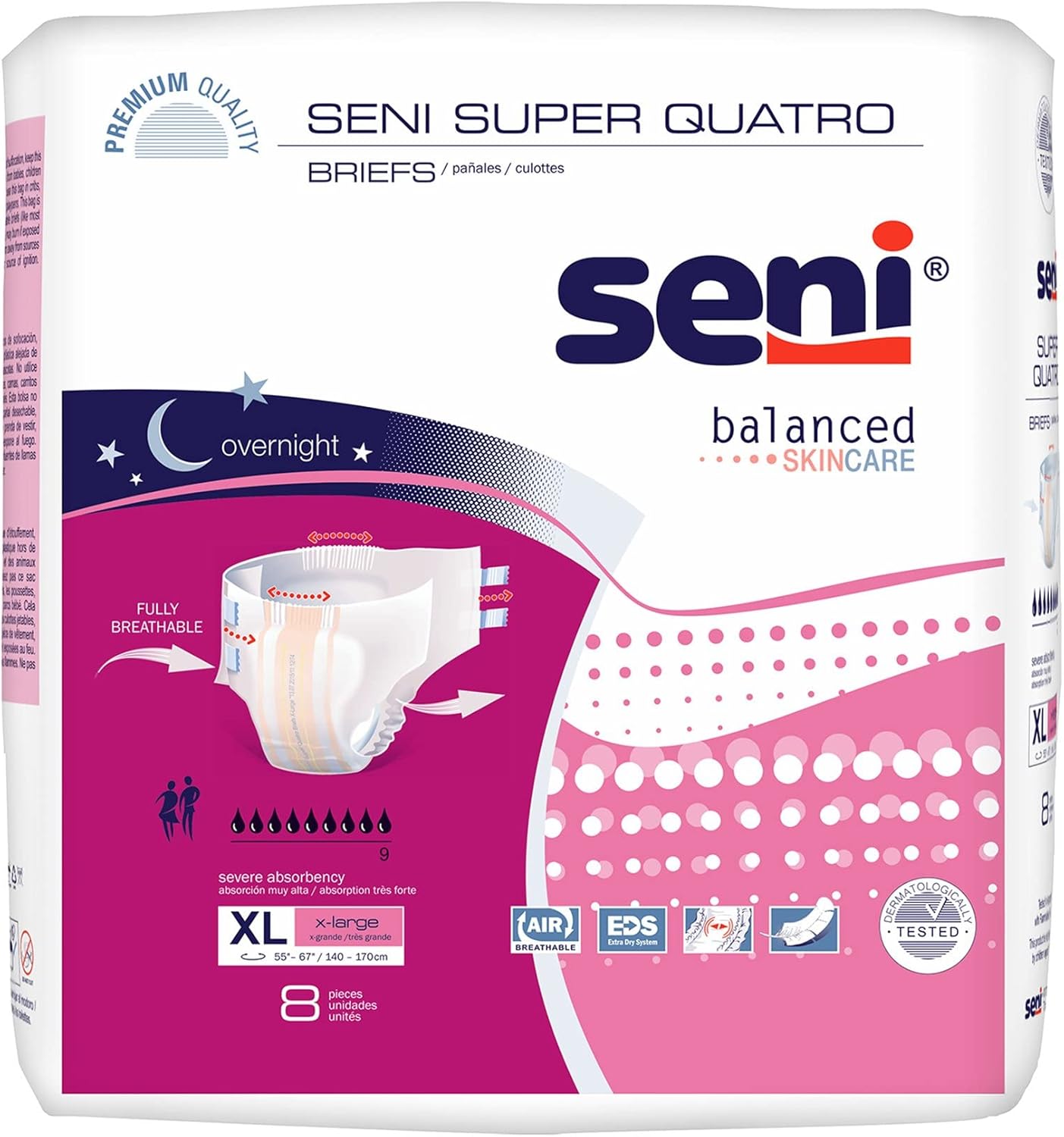 Seni Super Quatro Adult Incontinence Briefs for Maximum Comfort