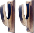 Wooden Curtain Rod Brackets Brown Wood Support Brackets - 2 Pack