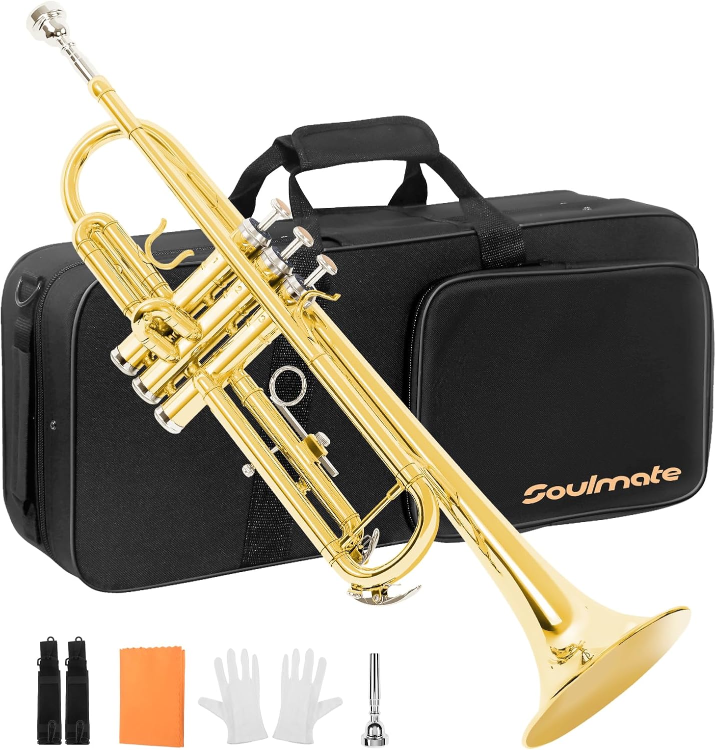 Soulmate Bb Standard Trumpet Set for Beginners with Case