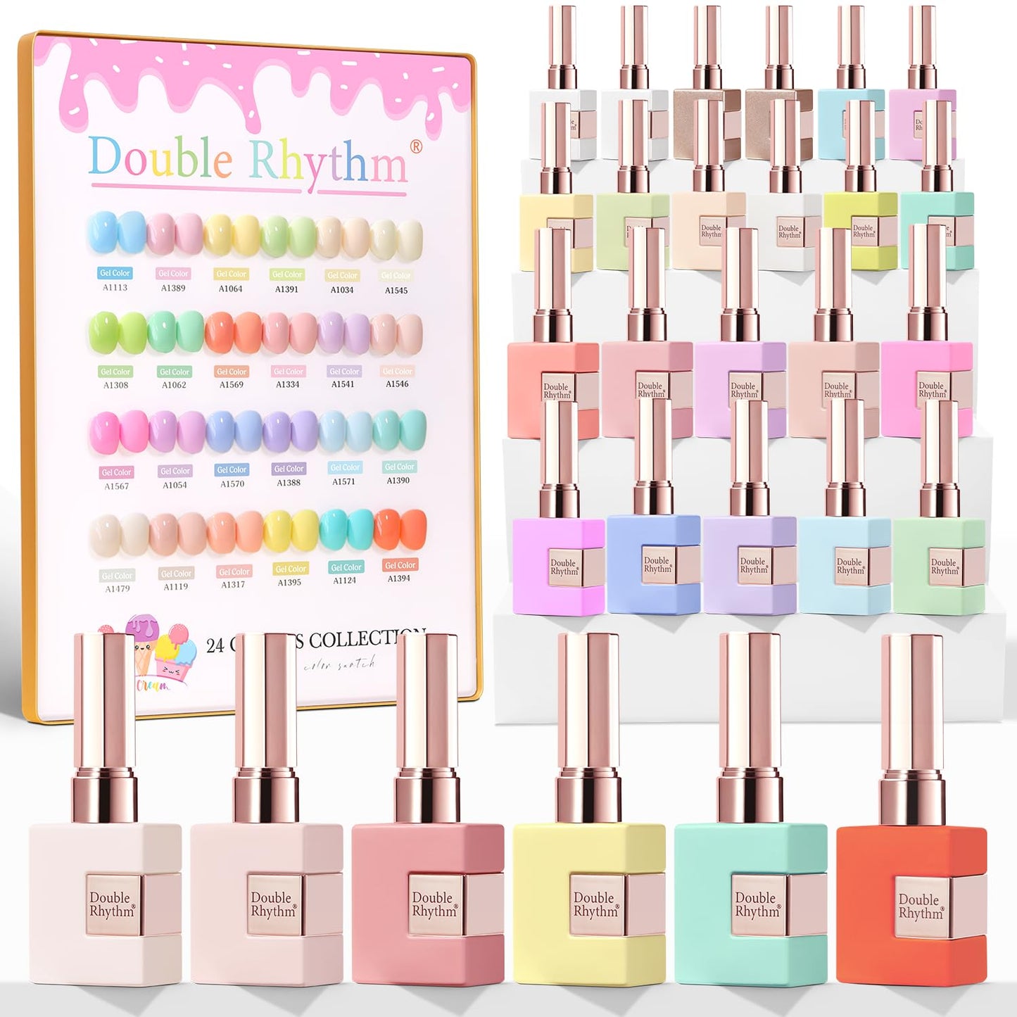 Double Rhythm 28Pcs Gel Nail Polish Set for DIY Nail Art
