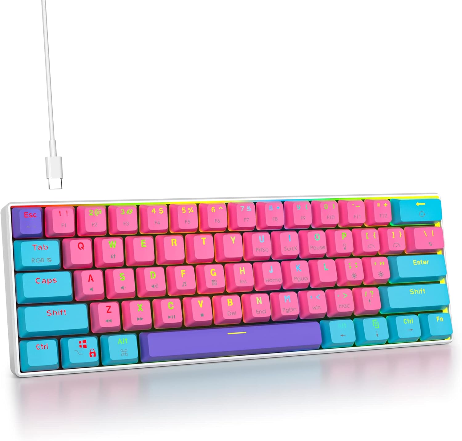 Ultra-Compact 61 Keys RGB Gaming Keyboard