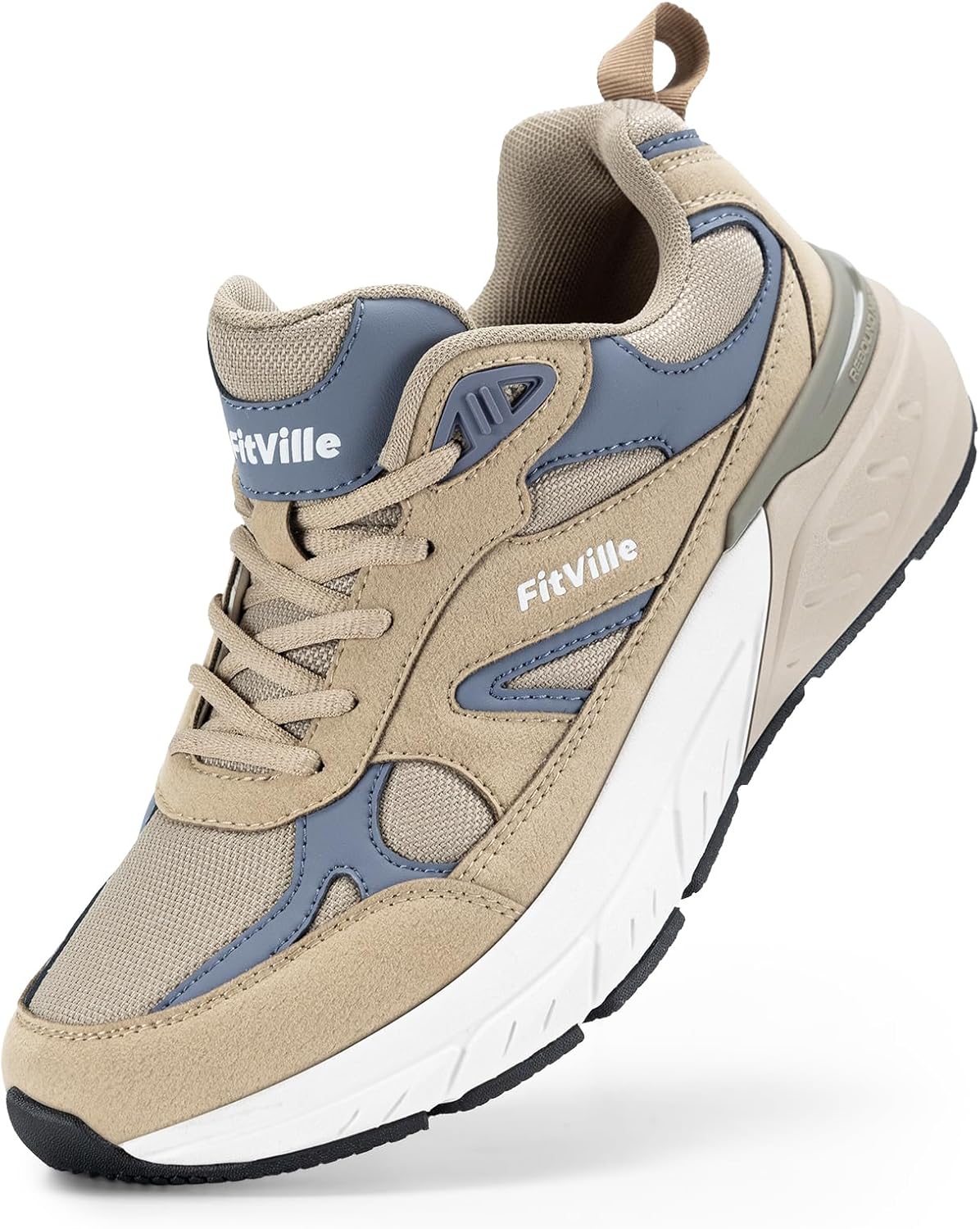 FitVille Wide Walking Shoes for Men with Arch Support and Comfort