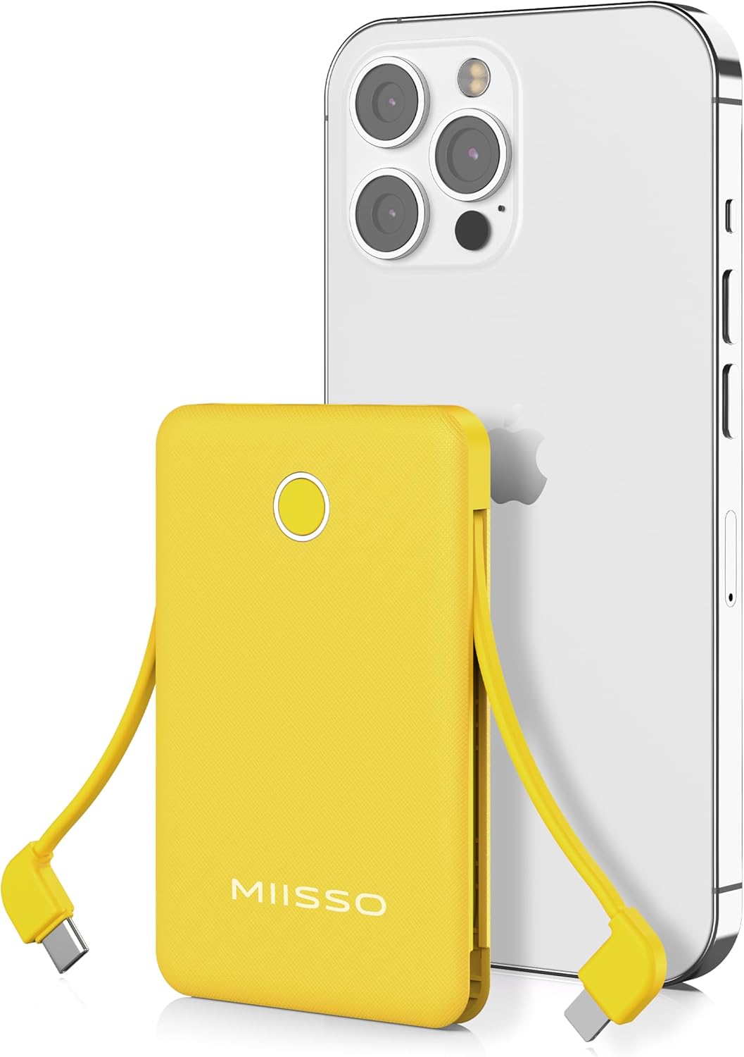 6000mAh Ultra Slim Power Bank with Built-in Cables for Phones