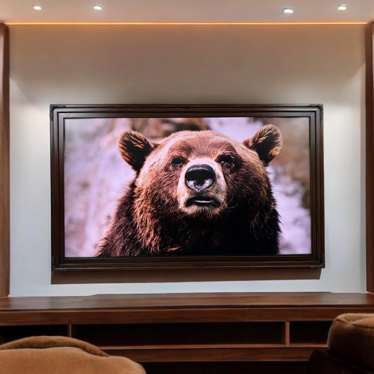 55-Inch Handmade Dark Walnut TV Frame