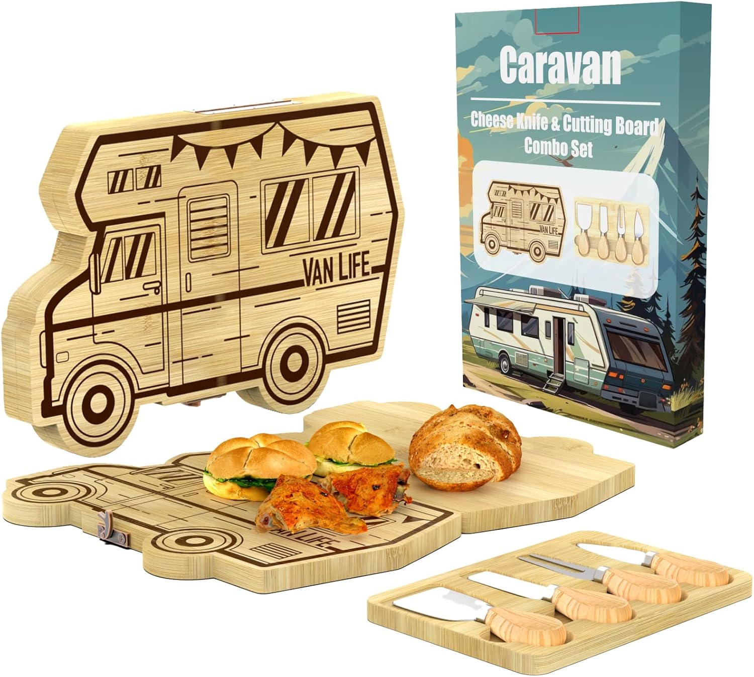 Portable Bamboo Charcuterie Set - Perfect Gifts for Travelers!