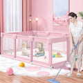 Pink Large Baby Playpen 74x50 for Girl - Spacious Safe Play Yard