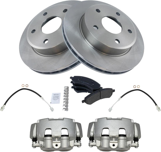 TRQ Front Brake Pad & Rotor Kit for Dodge Dakota & Raider